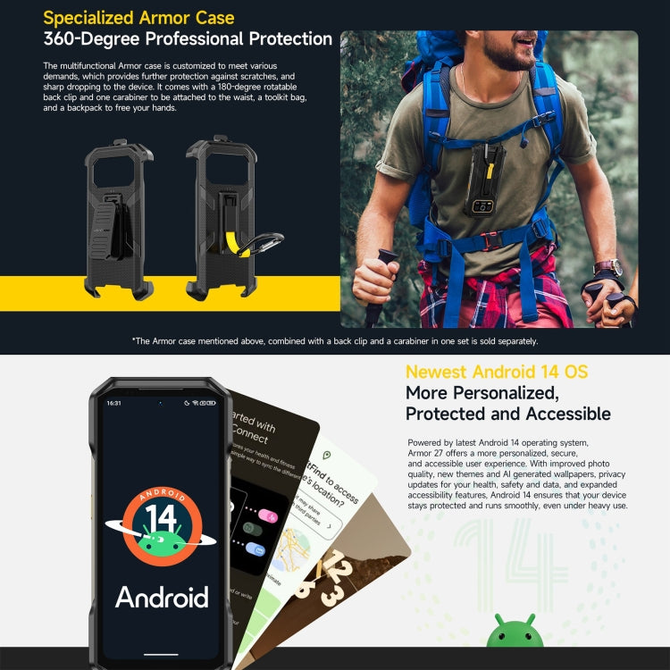 Ulefone Armor 27 Rugged Phone, 12GB+256GB, Night Vision, 10600mAh, 6.78 inch Android 14 MediaTek Helio G99 Octa Core, Network: 4G, NFC, OTG, Armor 27 Ulefone Armor 27 Rugged Phone, 12GB+256GB, Night Vision, 10600mAh, 6.78 inch Android 14 MediaTek Helio G99 Octa Core, Network: 4G, NFC, OTG, Armor 27